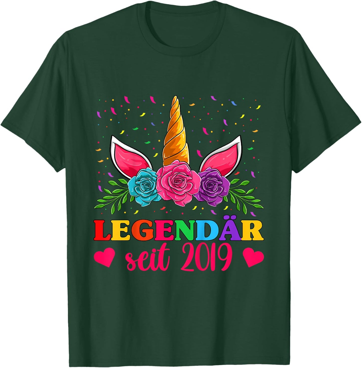 4. Geburtstag Mädchen Shirts, Legendar Seit 2019 Einhorn T-Shirt - T-Shirt | Forest