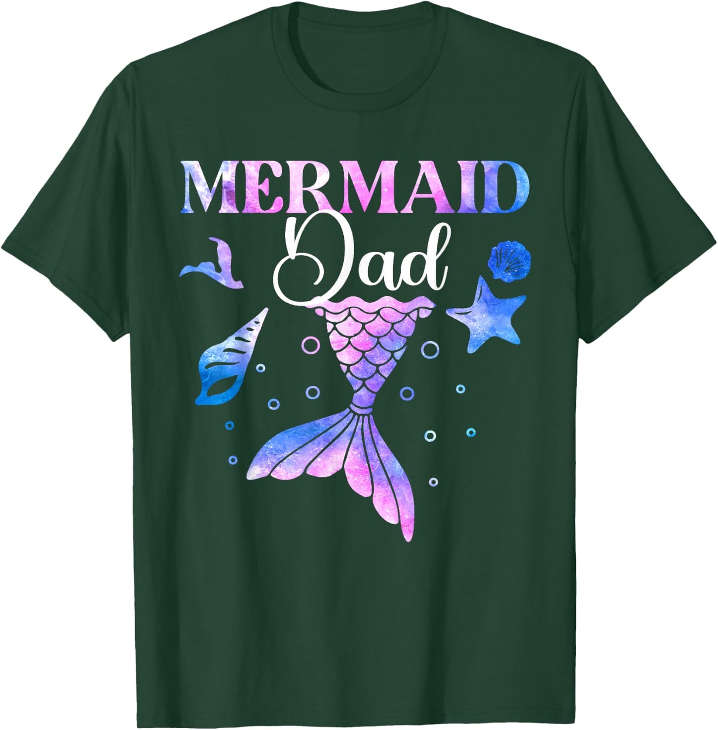 Cool Mermaid Dad Birthday Party Mermazing T-Shirt - T-Shirt | Forest