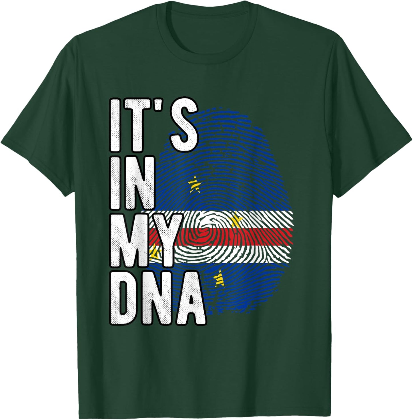 Funny It's in my DNA Flag Cape Verde Fingerprint , Black, S T-Shirt - T-Shirt | Forest