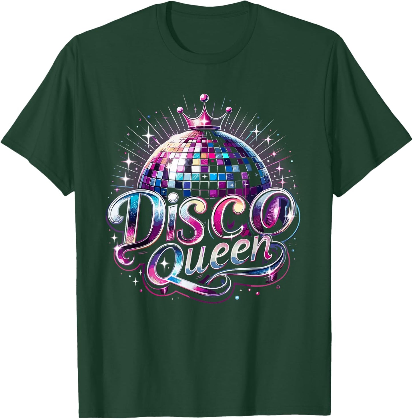 Disco Queen Disco Girl Queen of the Dance Floor Party Girl , black T-Shirt - T-Shirt | Forest