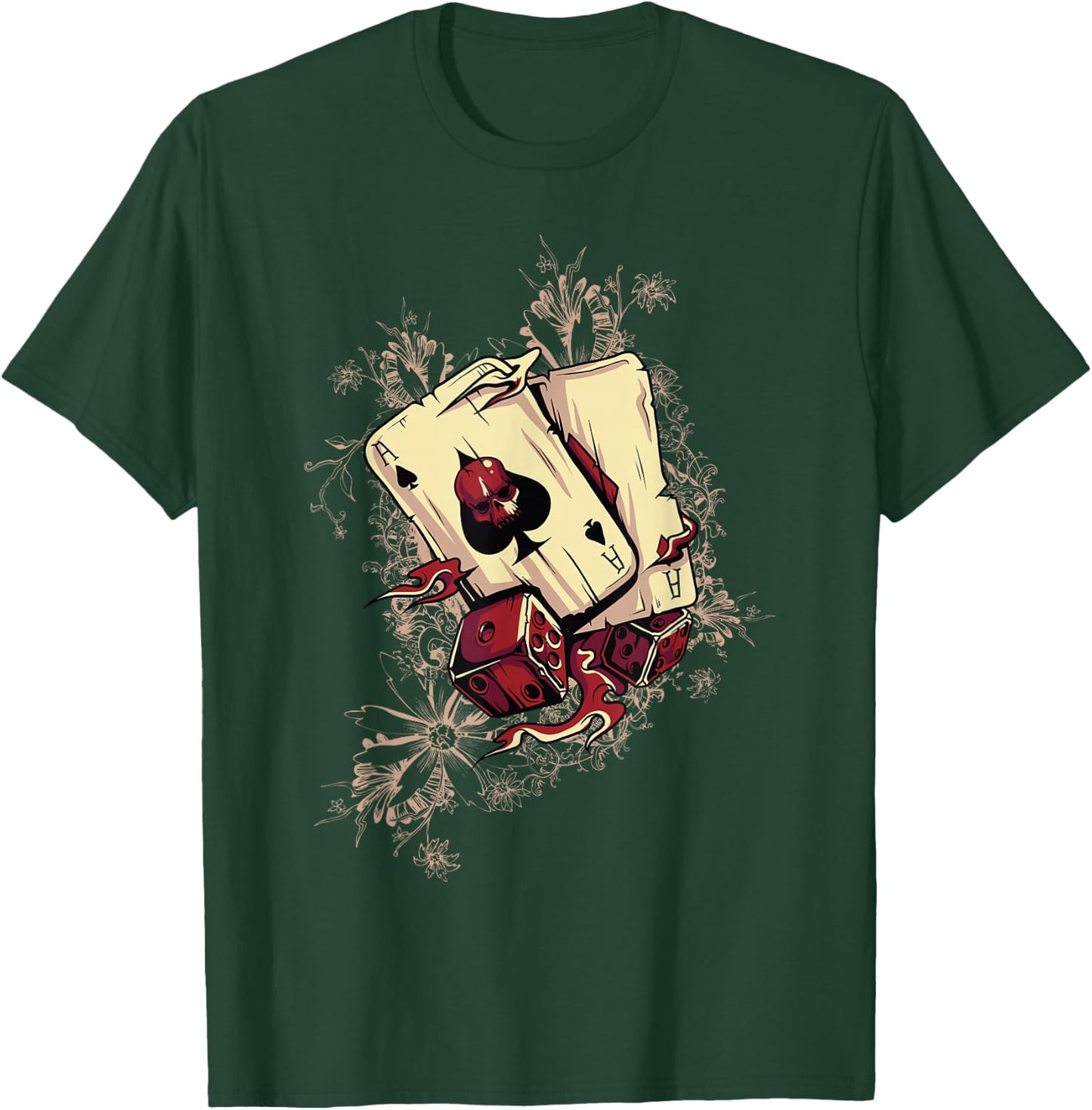 Player - Dice Demonic Poker Card , Black T-Shirt - T-Shirt | Forest