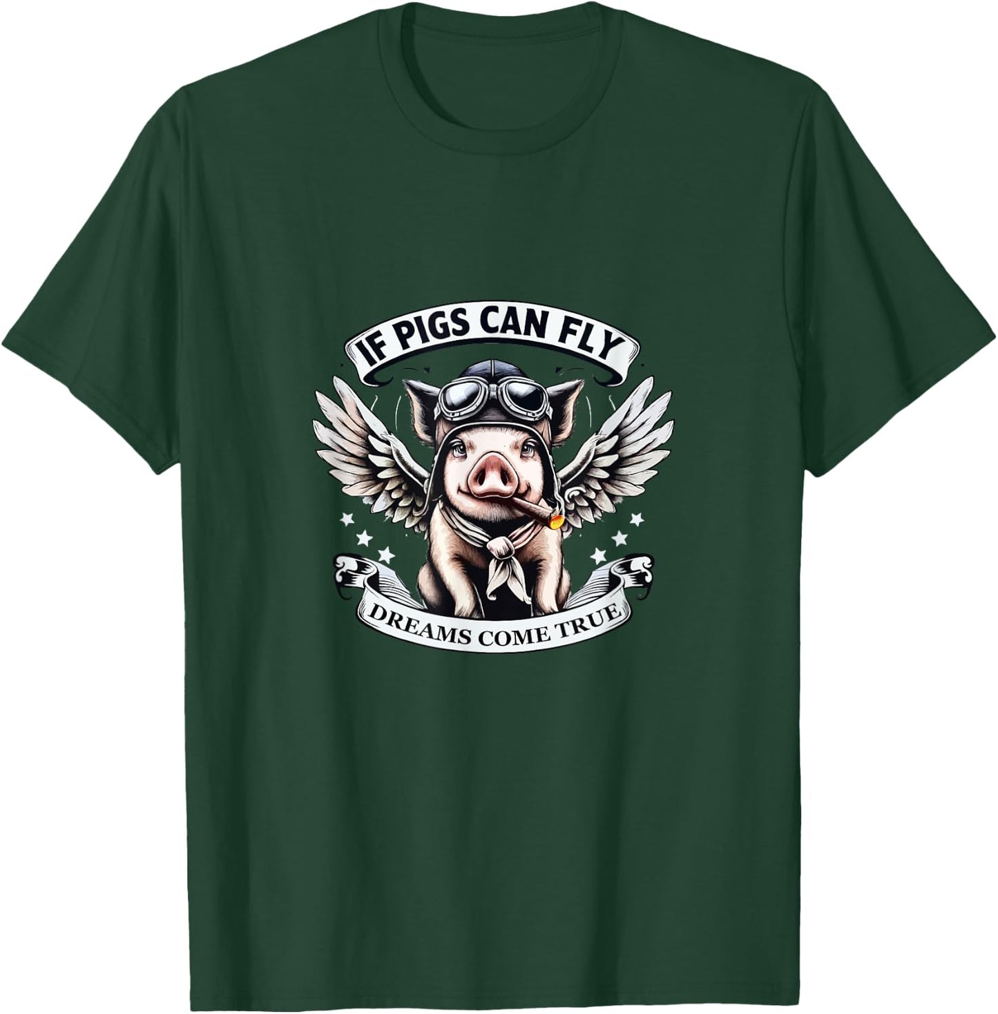 Comic Pig With Wings T-Shirt - T-Shirt | Forest