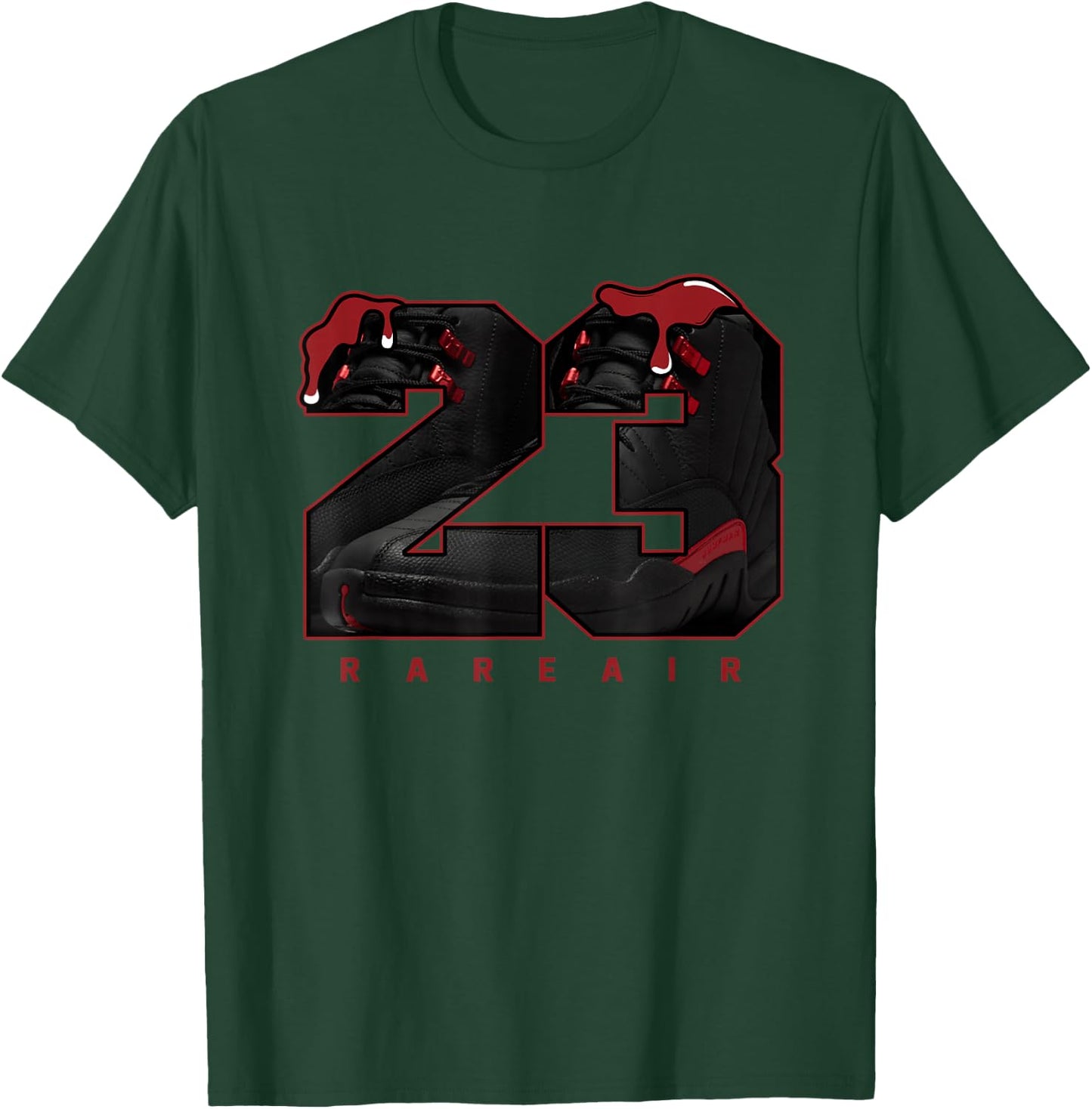 Bloodline 12s Outfit Number 23 Drip Street T-Shirt - T-Shirt | Forest