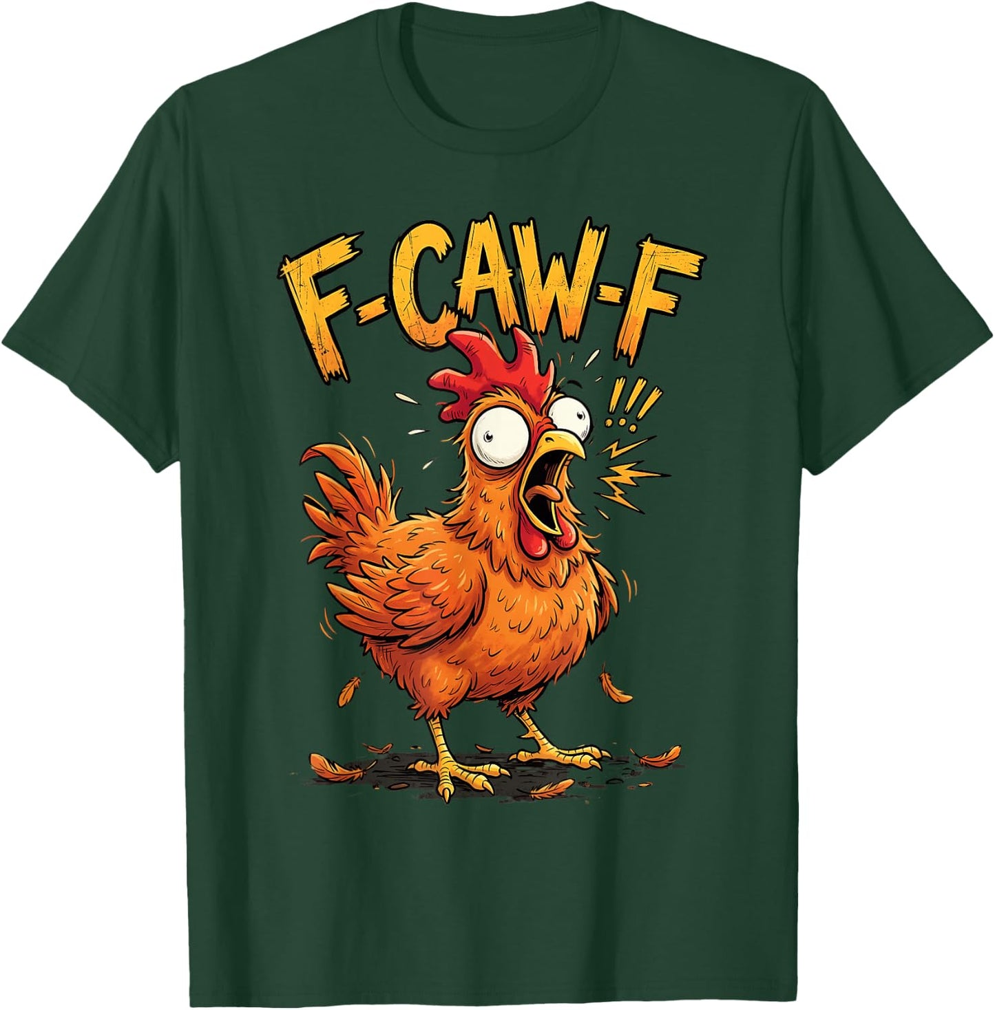 F Caw F Chicken Humor Fcawf Fawk Funny Rooster Meme T-Shirt - T-Shirt | Forest