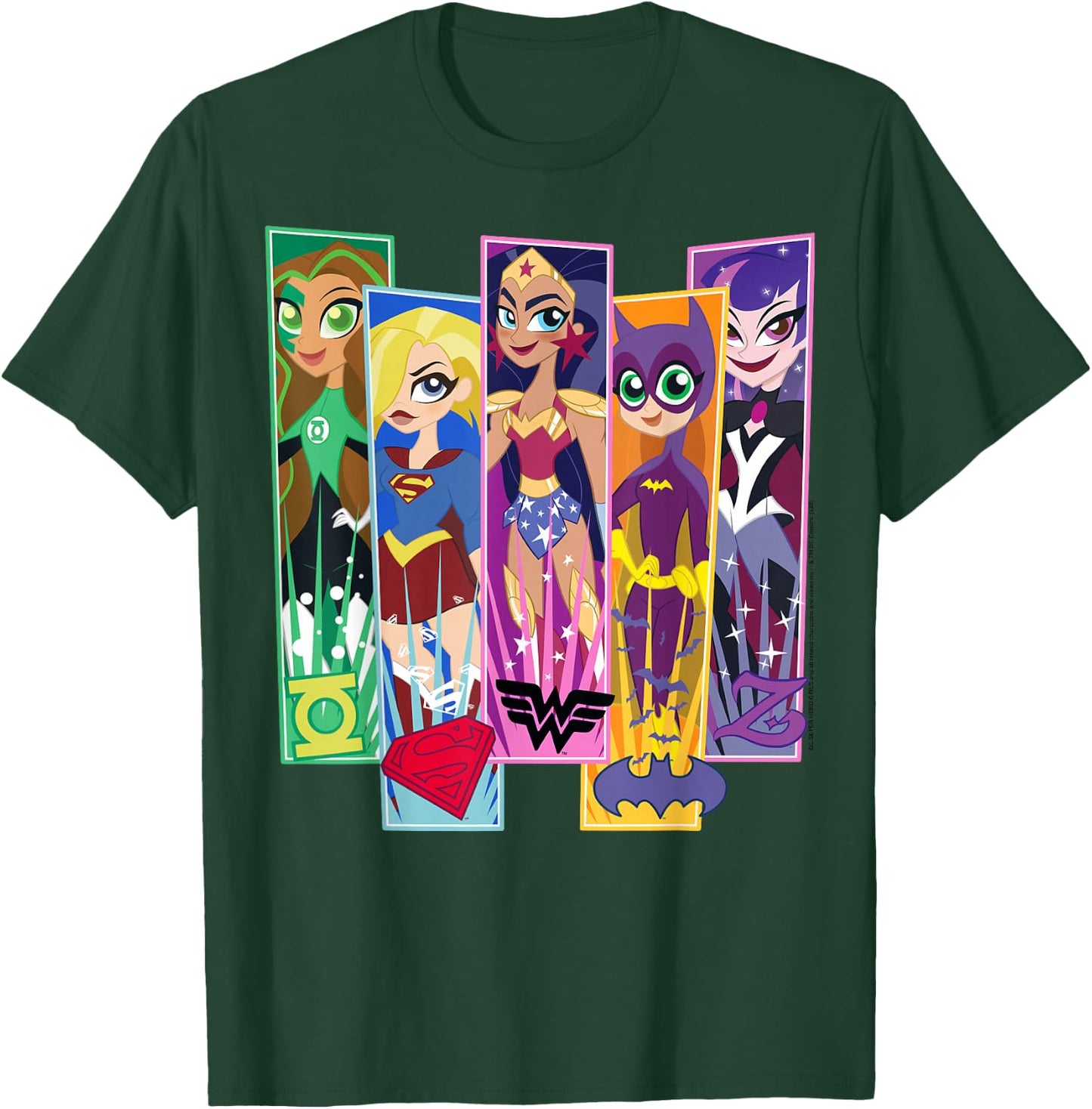 DC Comics Super Hero Girls Character Panels T-Shirt - T-Shirt | Forest