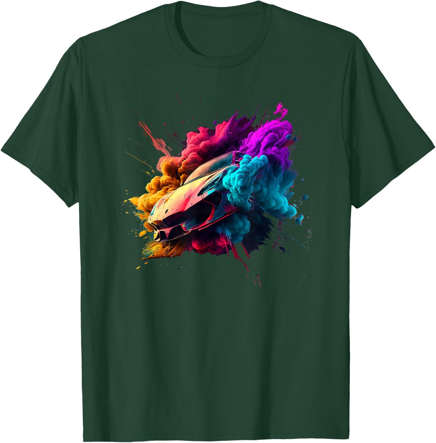Bunter Sportwagen - Rennauto T-Shirt - T-Shirt | Forest