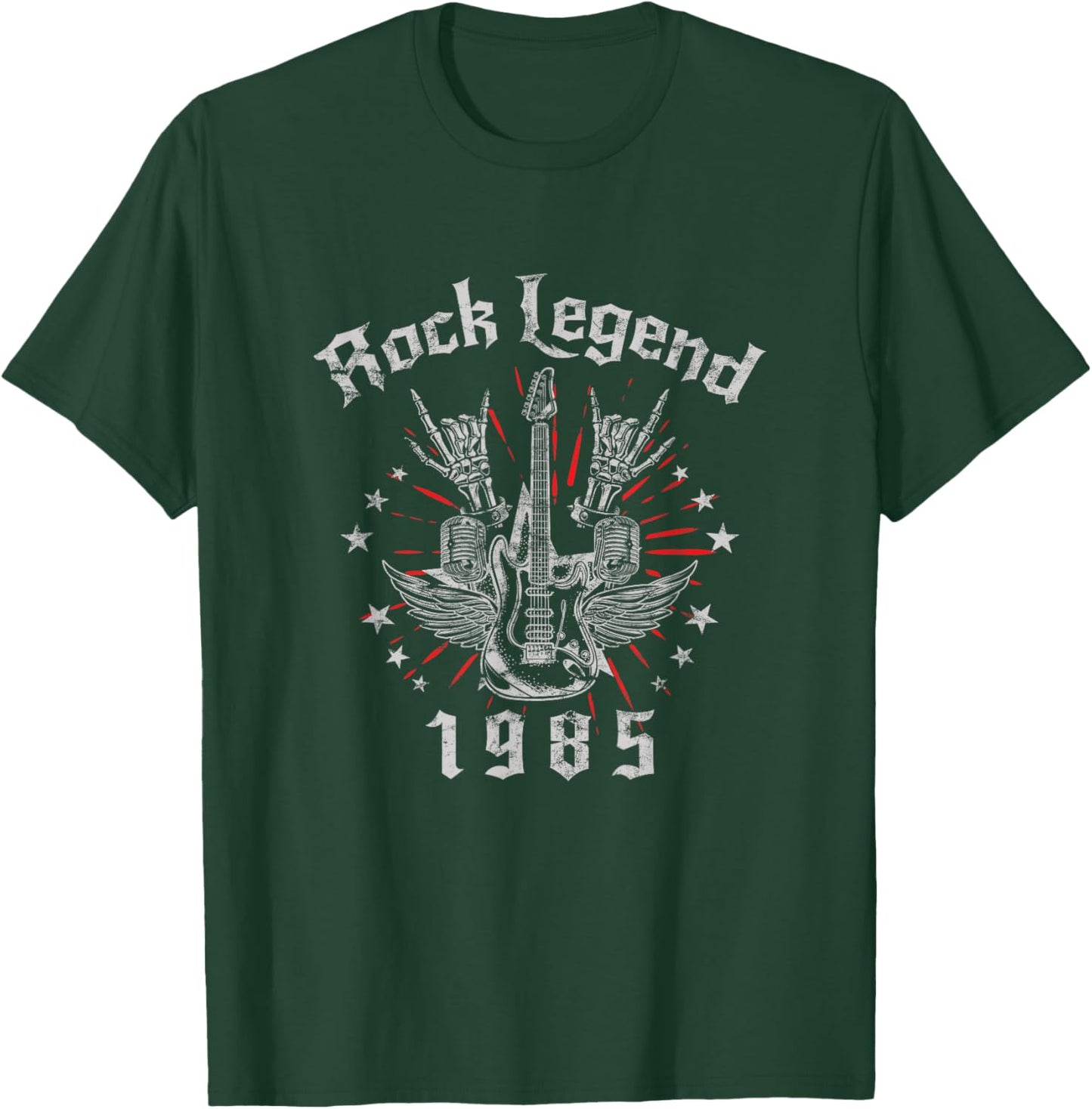 Rock Legend Guitar 1985 Vintage Retro Rock Men Women T-Shirt - T-Shirt | Forest