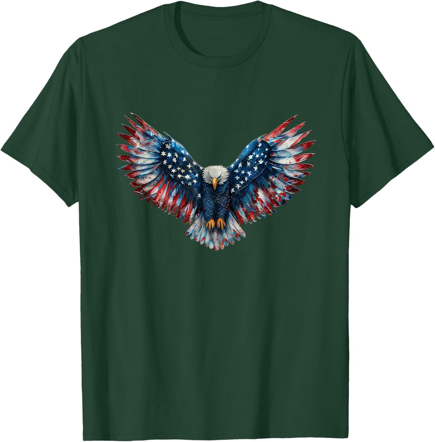Patriotic American Design Bald Eagle Flag Love America USA T-Shirt - T-Shirt | Forest