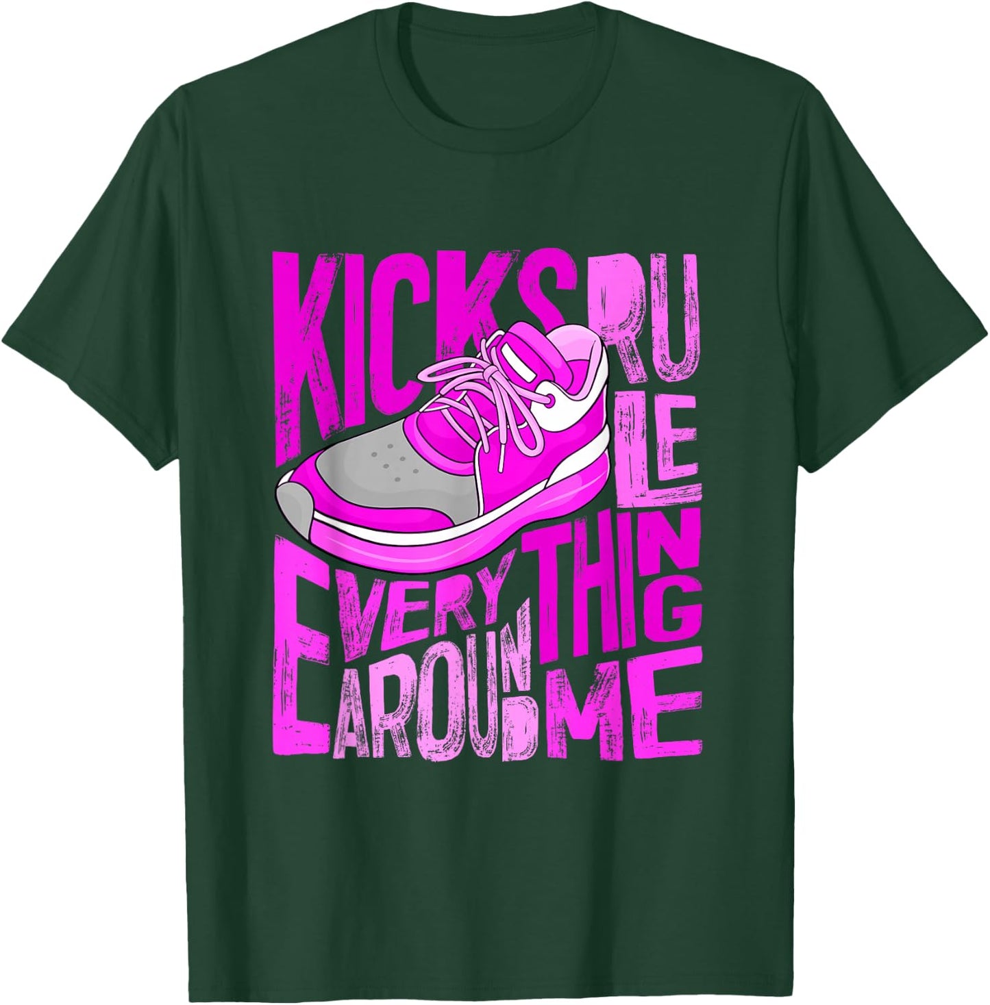 Pink Color Kicks Rule Everything Around Me Pink Graphic T-Shirt - T-Shirt | Forest