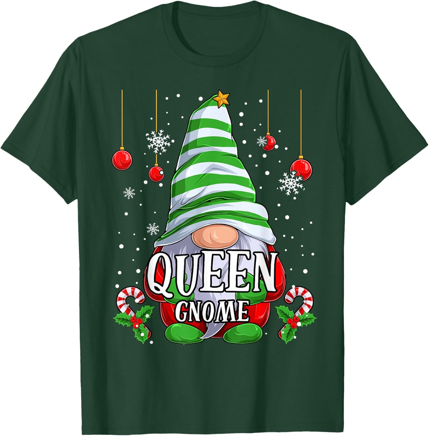 Queen Gnome christmas pajamas matching family group T-Shirt - T-Shirt | Forest