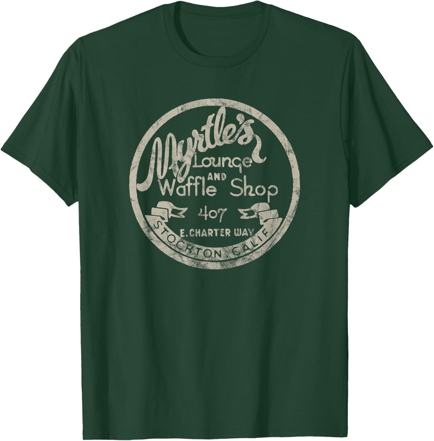Stockton California Vintage Restaurant Bar Motel Advertising T-Shirt - T-Shirt | Forest