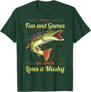 Musky Fishing Muskie Lure Fish Hunting Muskellunge T-Shirt - T-Shirt | Forest