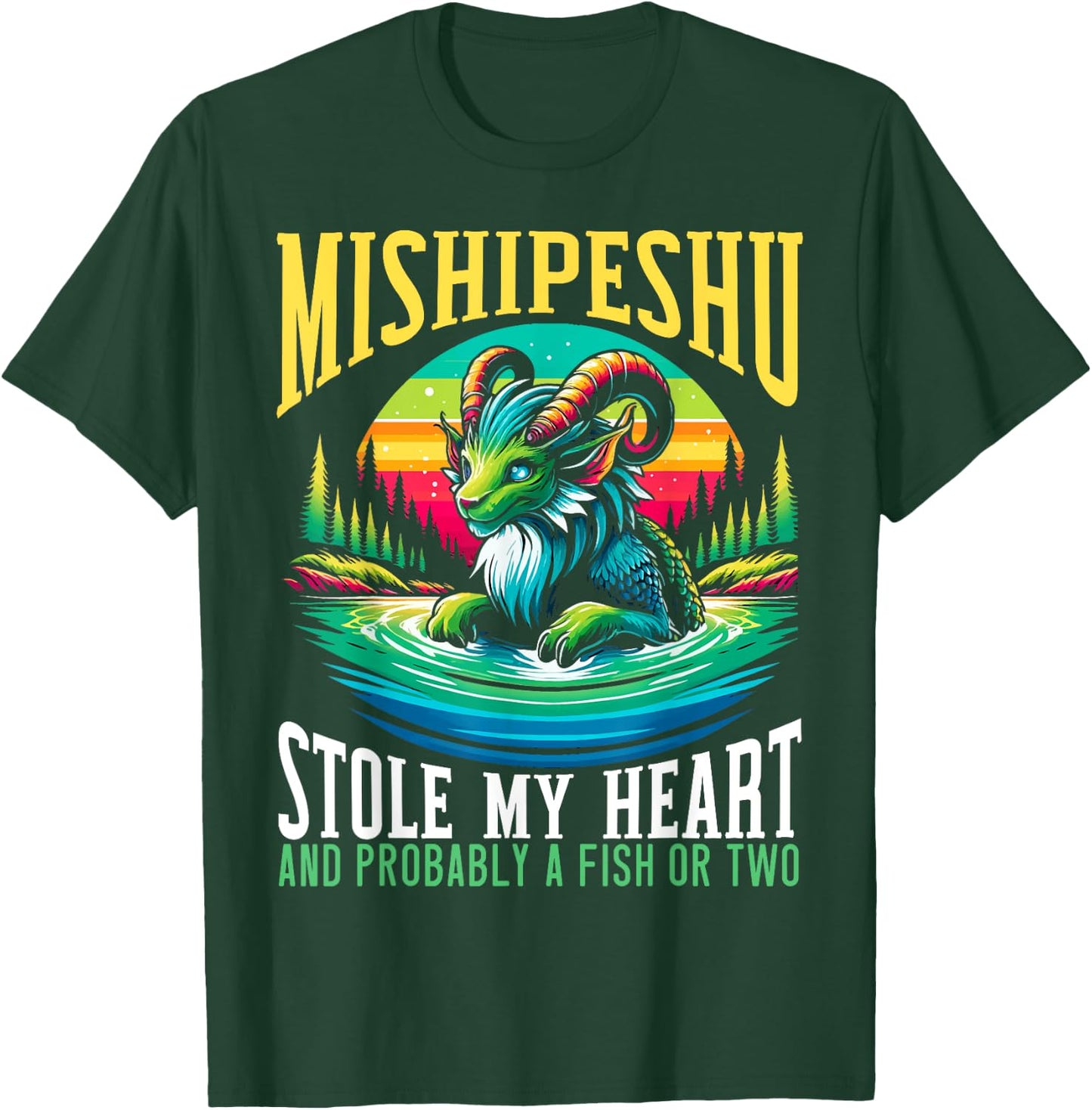 Mishipeshu Mythical Creature Cryptozoology Cryptid T-Shirt - T-Shirt | Forest