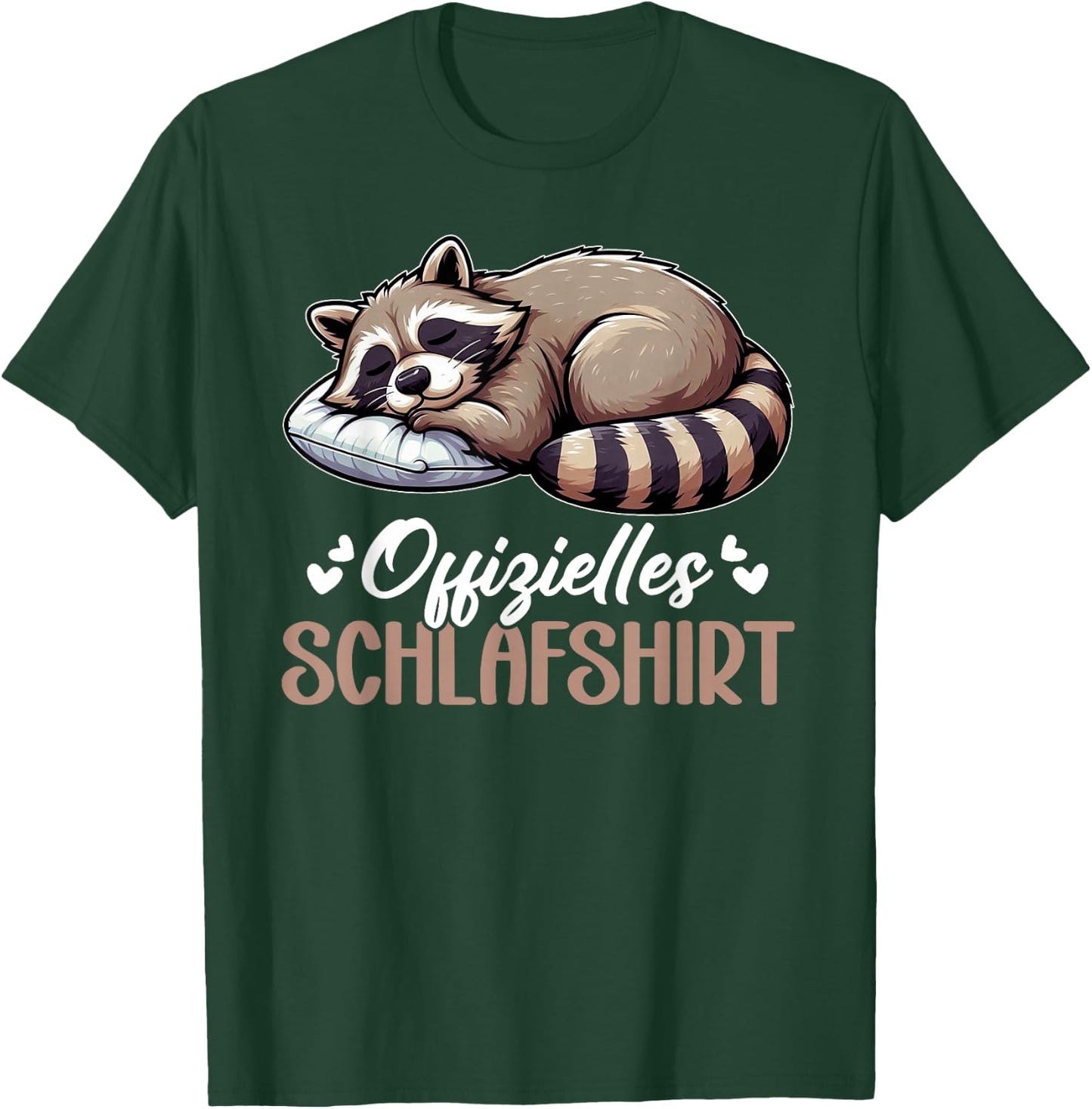 Official Sleep Shirt Funny Raccoon Pyjamas , black T-Shirt - T-Shirt | Forest