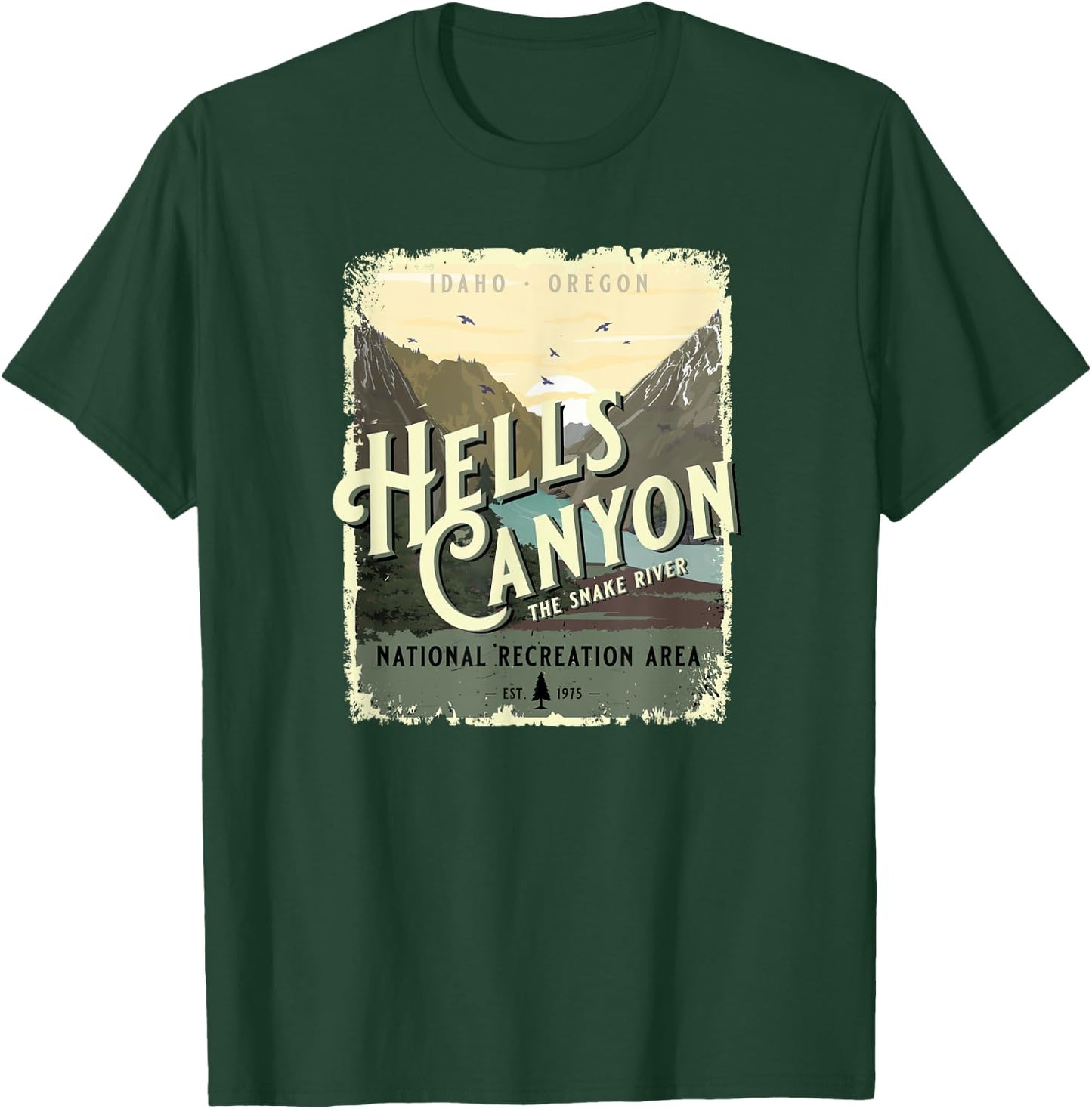 Hells Canyon National Recreation Area Idaho Oregon Souvenir T-Shirt - T-Shirt | Forest