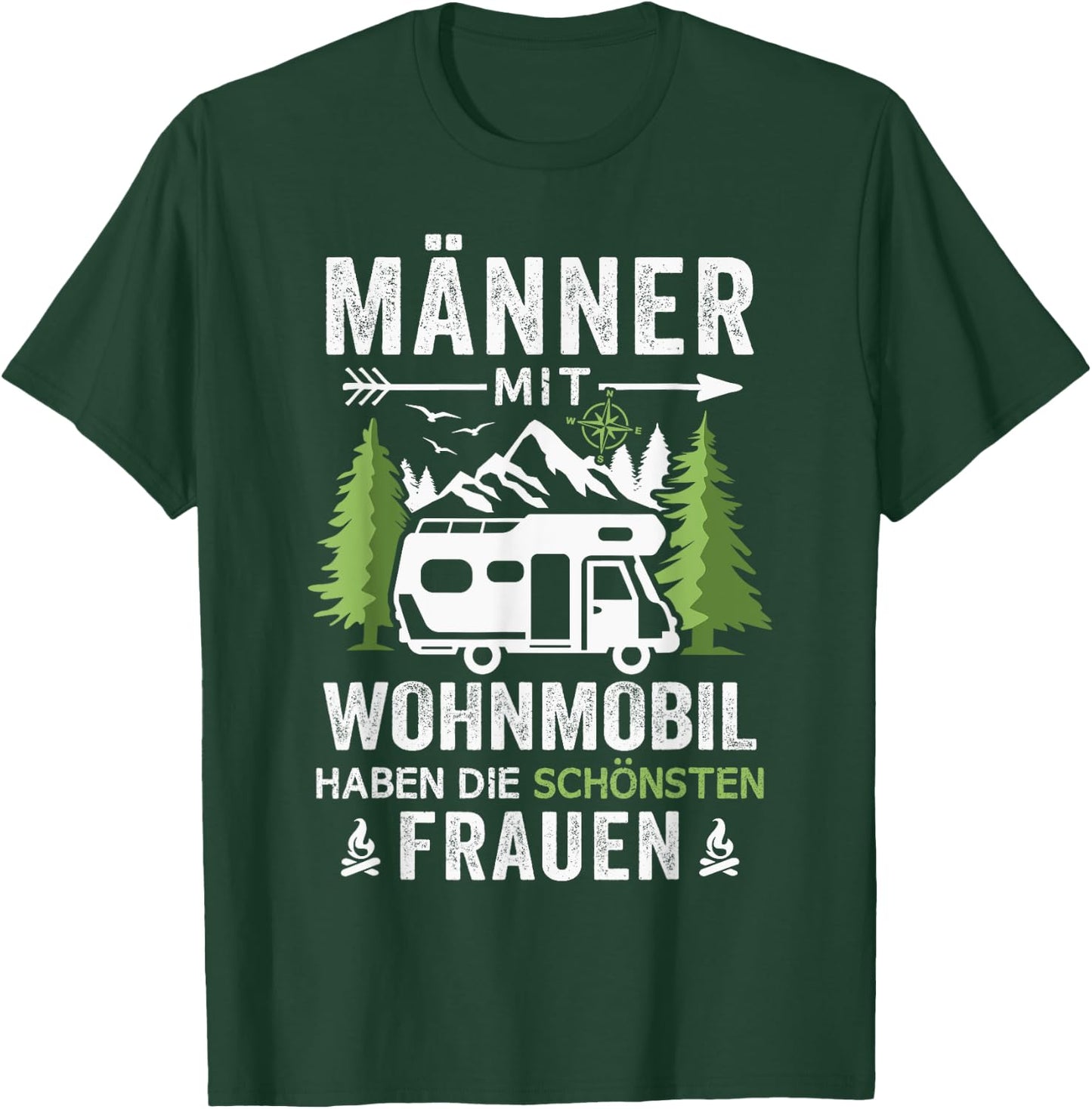 Camping Men with Motorhome Have the Most Beautiful Women's , black T-Shirt - T-Shirt | Forest