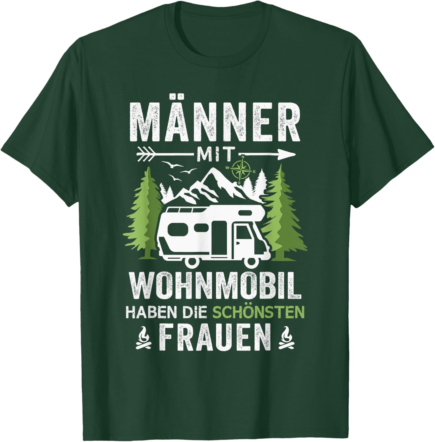 Camping Men with Motorhome Have the Most Beautiful Women's , black T-Shirt - T-Shirt | Forest
