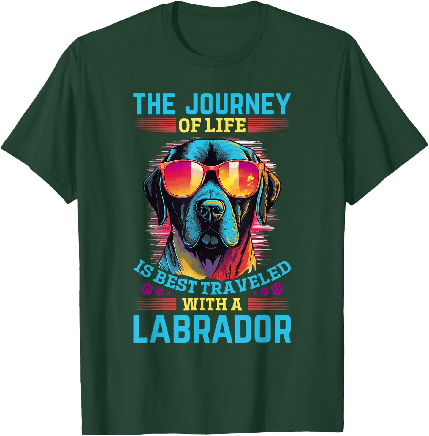 Labrador Retriever Dog Breed Pet - The Journey of life T-Shirt - T-Shirt | Forest