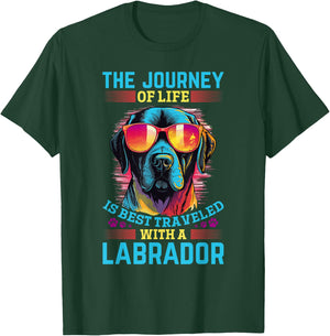 Labrador Retriever Dog Breed Pet - The Journey of life T-Shirt - T-Shirt | Forest