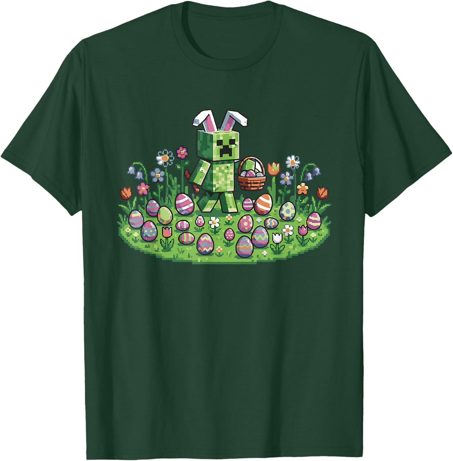 Pixel Osterhase Ostern Gaming Zocker Mann Kind Jungs Mädchen T-Shirt - T-Shirt | Forest