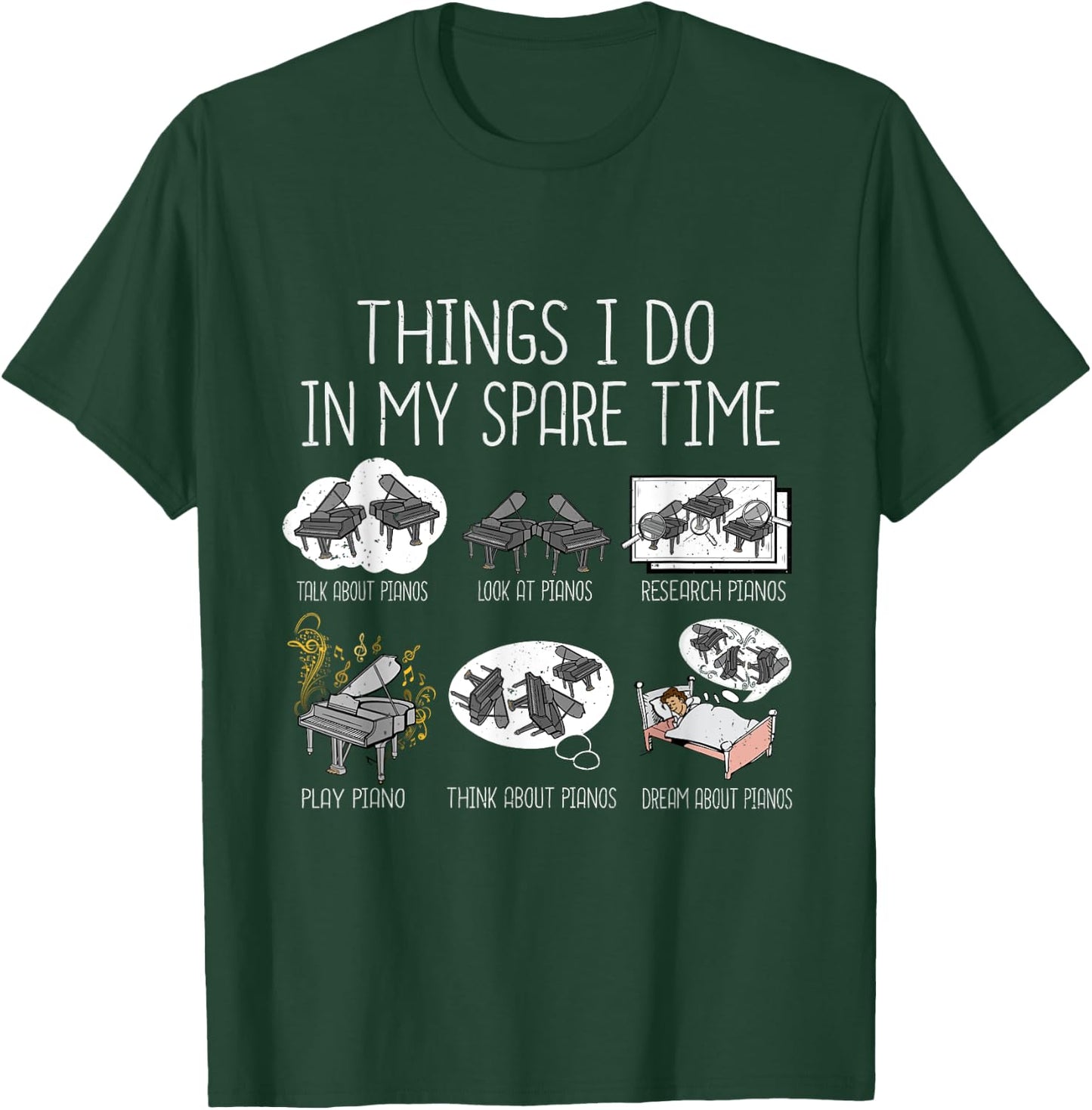 Funny Piano Player Men Music Grand Piano T-Shirt - T-Shirt | Forest