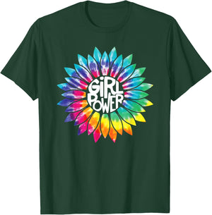 Girl Power Shirt Flower Tie Dye Hippie Female Empower Gift T-Shirt - T-Shirt | Forest