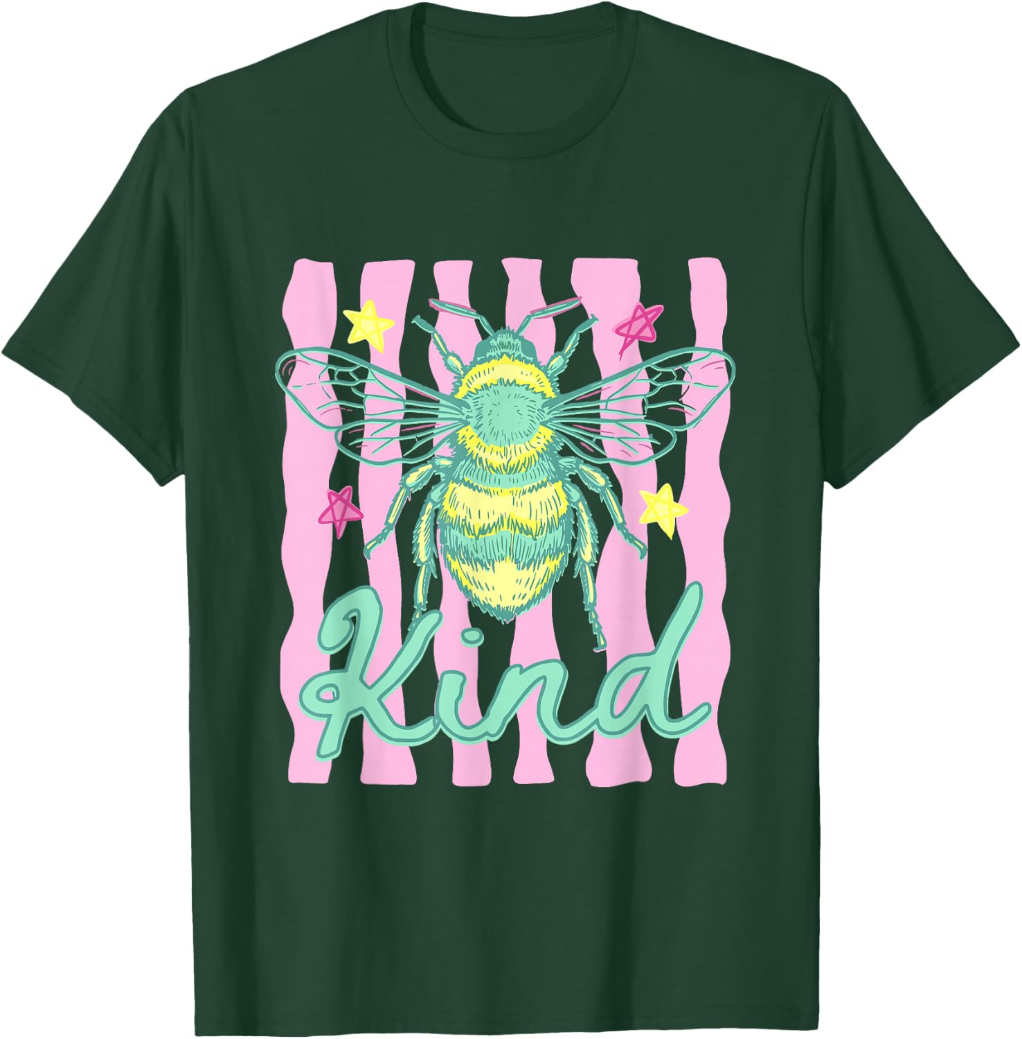 Preppy Be Kind Bee Summer Vibes Mental Health Matters T-Shirt - T-Shirt | Forest