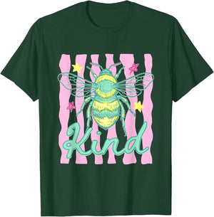 Preppy Be Kind Bee Summer Vibes Mental Health Matters T-Shirt - T-Shirt | Forest
