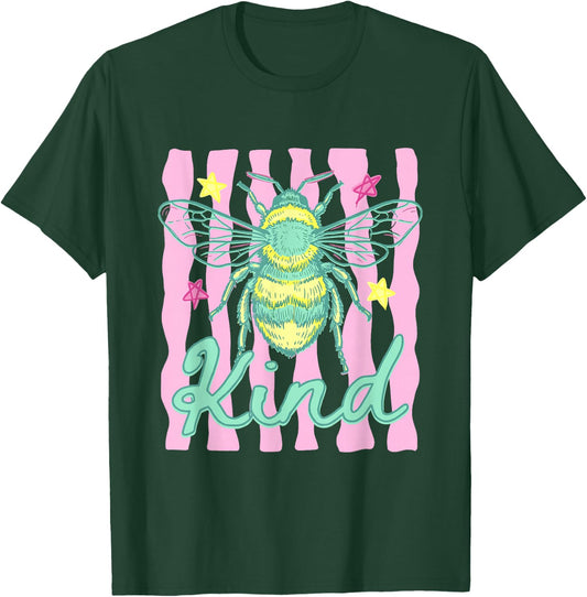 Preppy Be Kind Bee Summer Vibes Mental Health Matters T-Shirt - T-Shirt | Forest
