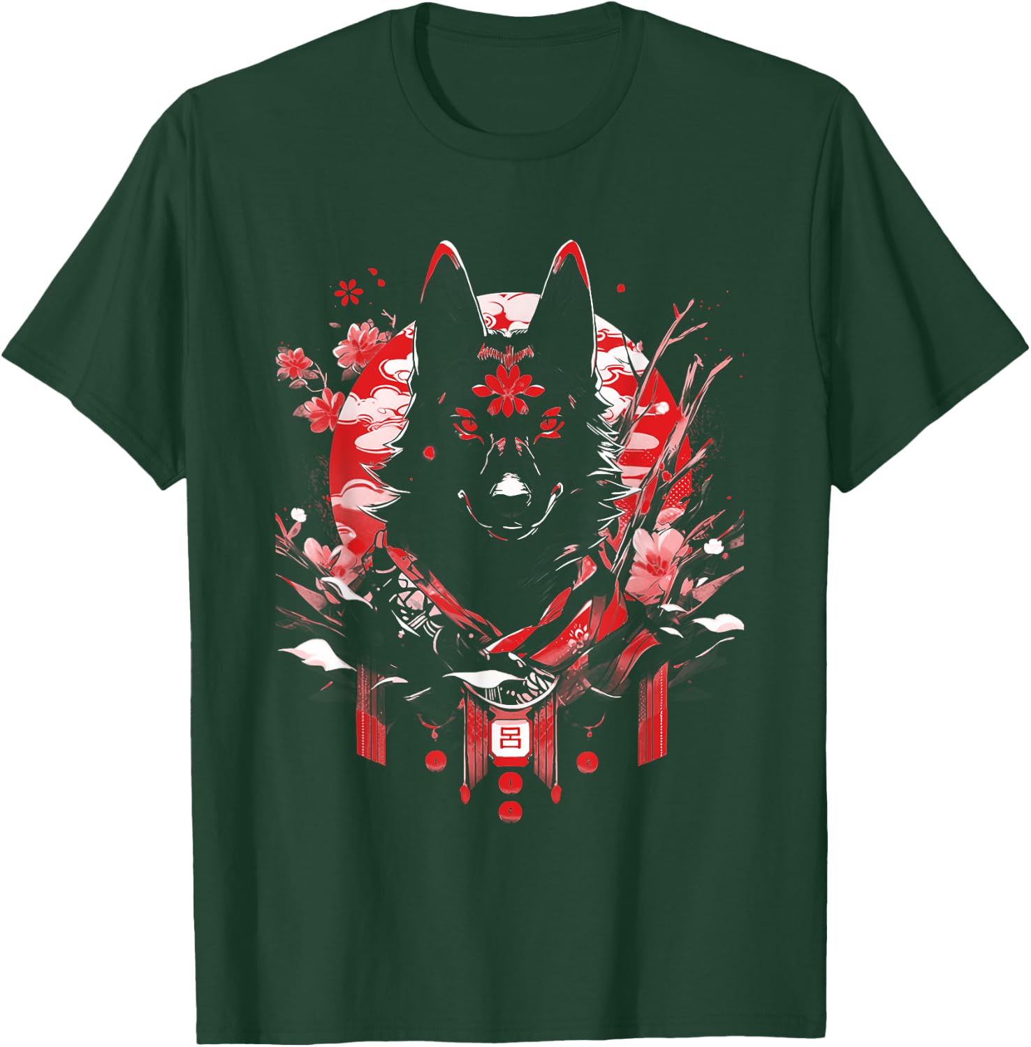 Sable Black German Shepherd Dog Ninja Samurai Japanese Cute T-Shirt - T-Shirt | Forest