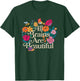 Groovy All Brains Are Beautiful Floral Autism Awareness SPED T-Shirt - T-Shirt | Forest