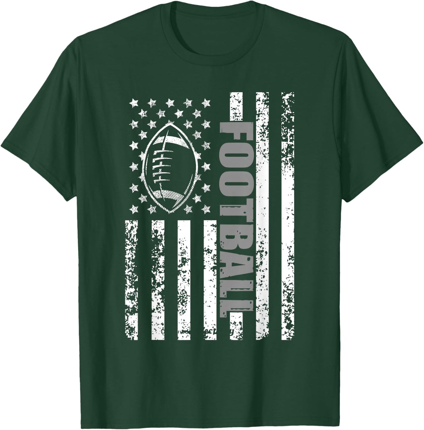 American Flag Football Patriotic Football T-Shirt - T-Shirt | Forest