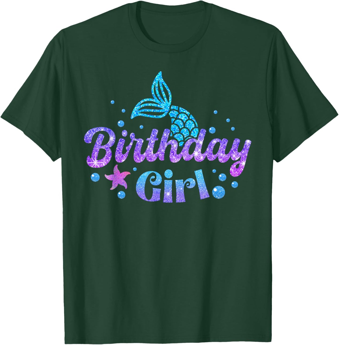Mermaid Birthday Girls 1st 2nd 3rd 4th 5th BDay Kid Toddler T-Shirt - T-Shirt | Forest