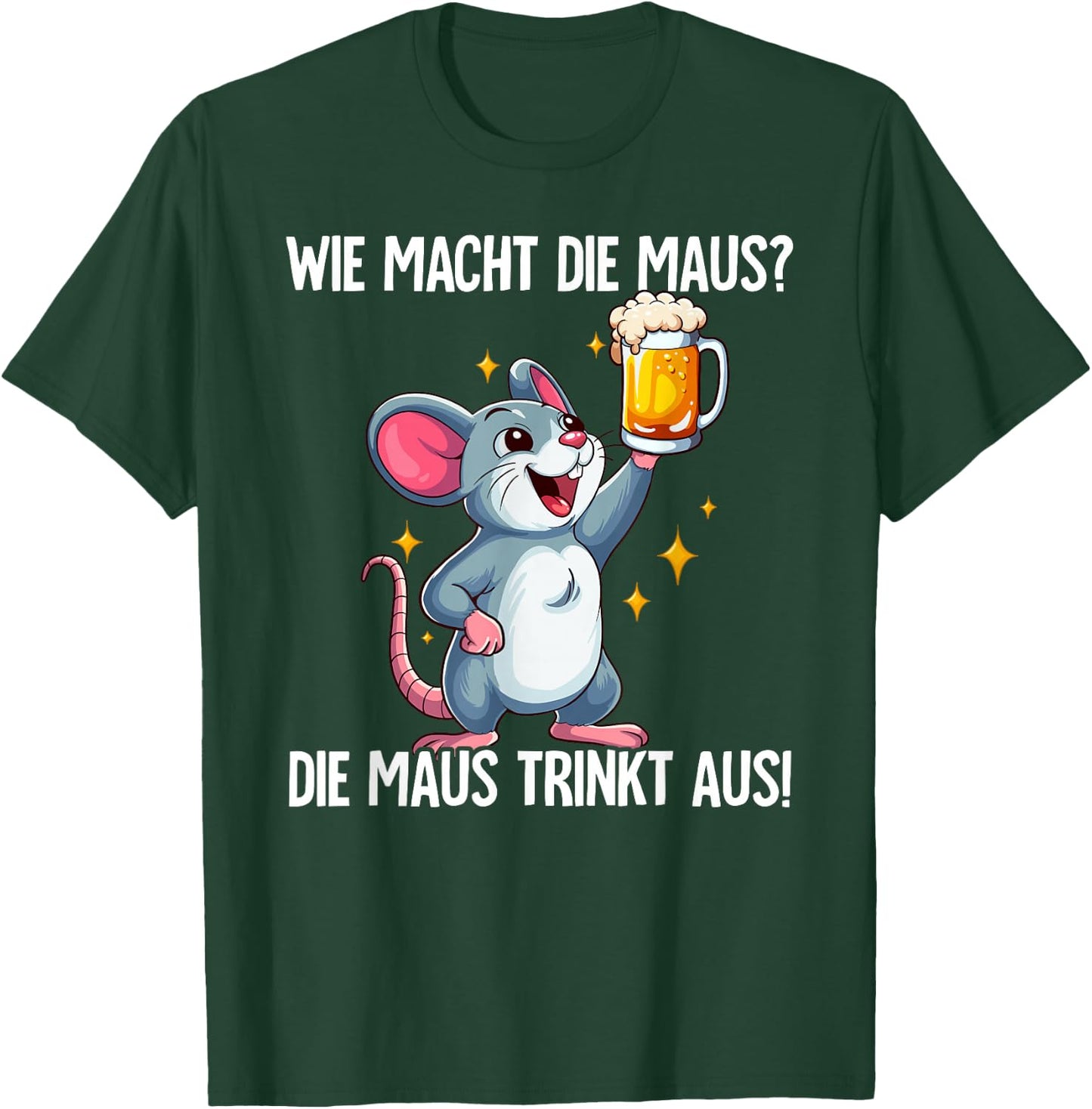 with German Text "Wie Macht Die, black T-Shirt - T-Shirt | Forest