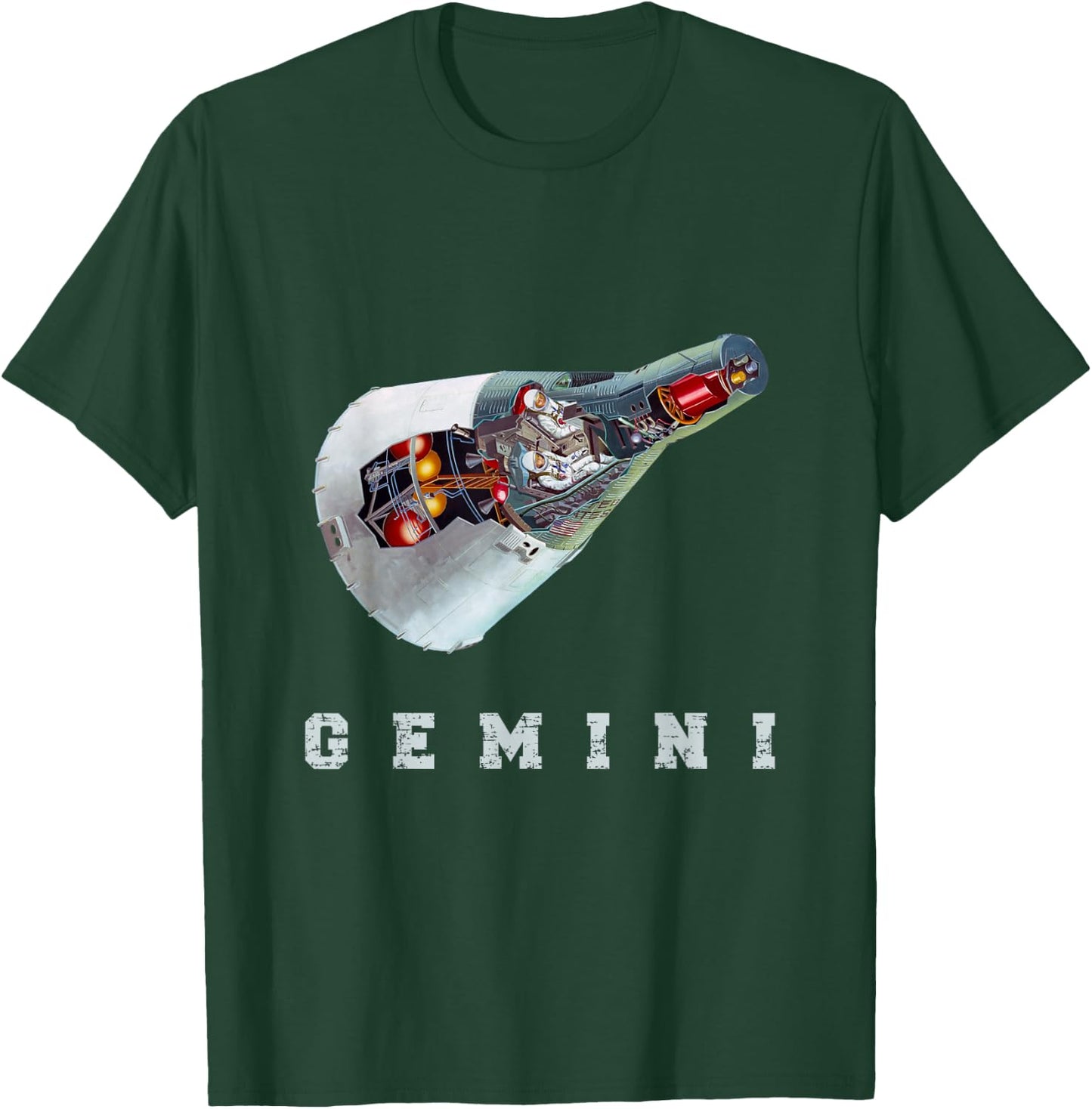 Gemini Retro Astronaut Space Capsule T-Shirt - T-Shirt | Forest