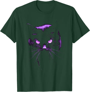 Cool Halloween Shirt Purple Cat, Witches Familiar, Cat's Eye T-Shirt - T-Shirt | Forest