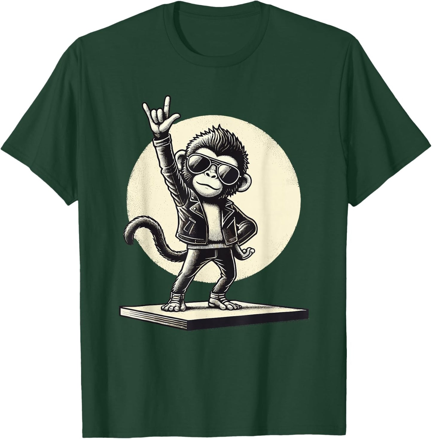 Rock Music, Funny Monkey, Rocker & Rock Hand, Heavy Metal T-Shirt - T-Shirt | Forest