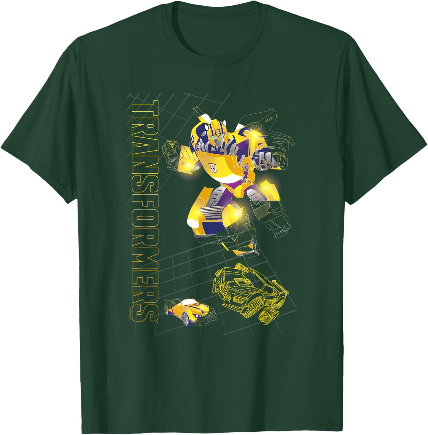 Transformers Evergreen Bumblebee Ready To Fight Logo T-Shirt - T-Shirt | Forest