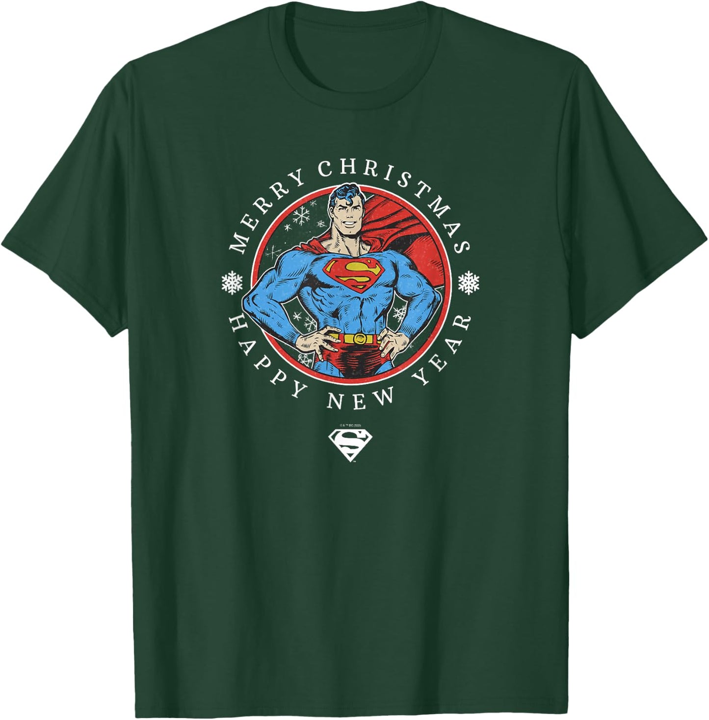 DC Comics Christmas New Year Superman Circle Stance T-Shirt - T-Shirt | Forest