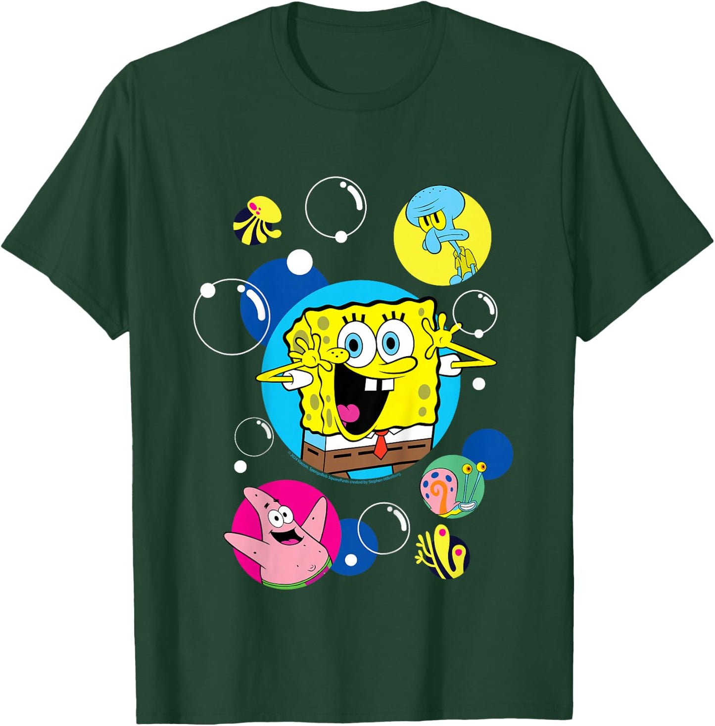 Spongebob Squarepants And Co In Bubbles Kids , Black, 2 T-Shirt - T-Shirt | Forest