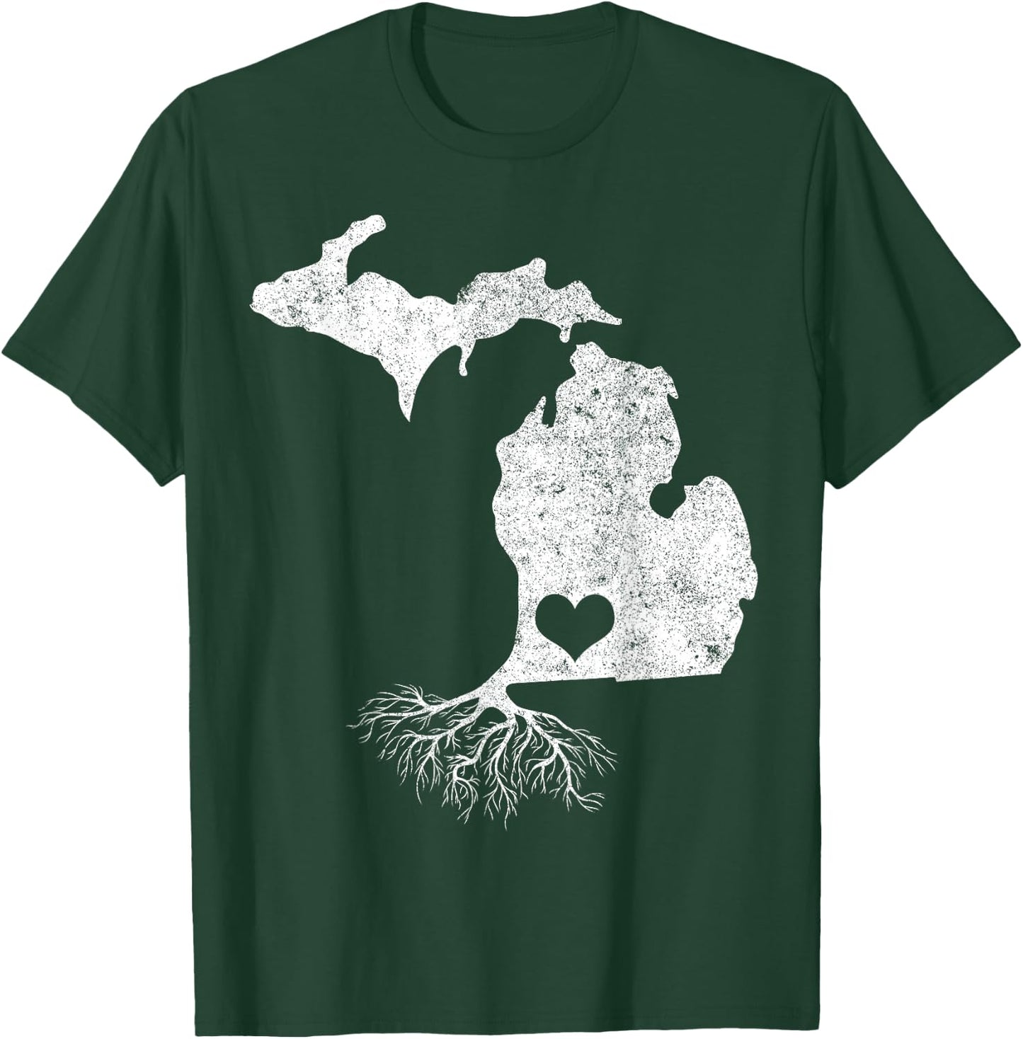 Michigan Roots Shirt: I Love Michigan With Roots T-Shirt - T-Shirt | Forest