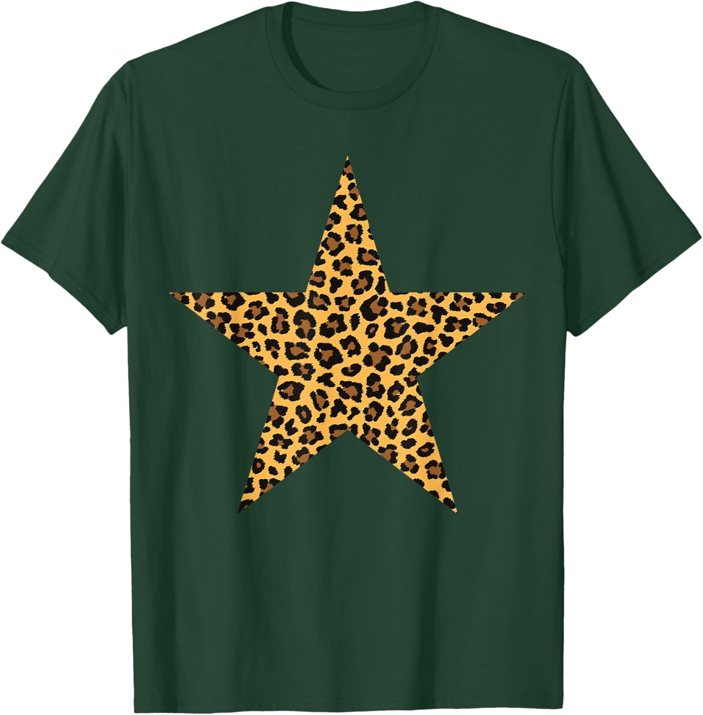 Leopard Print Star - Leopard Star T-Shirt - T-Shirt | Forest