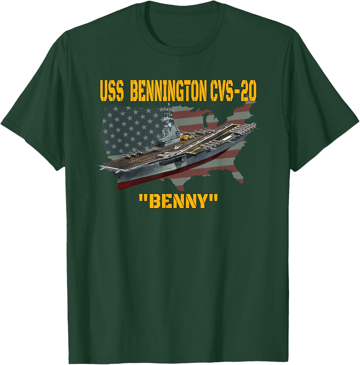 Aircraft Carrier USS Bennington CVS-20 Veteran Father Day T-Shirt - T-Shirt | Forest