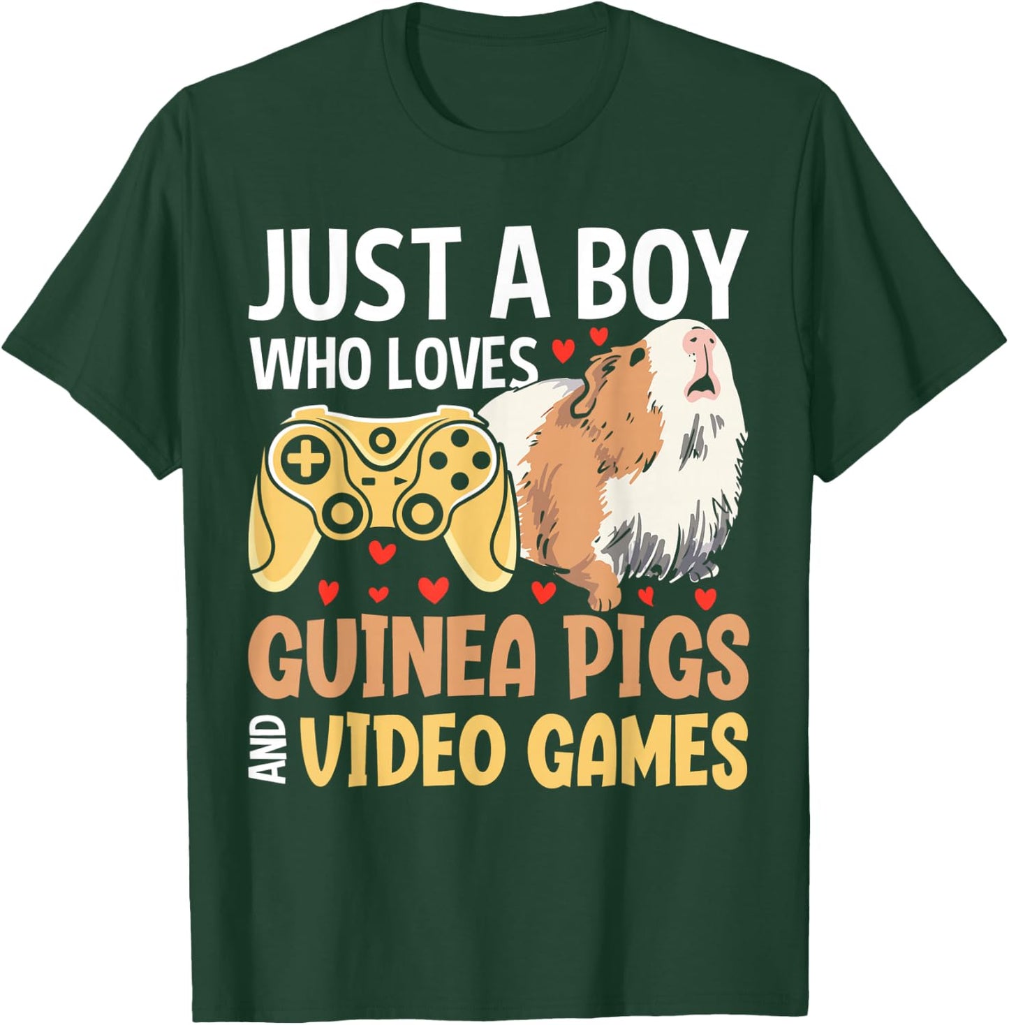 Just A Boy Who Loves Guinea Pigs And Video Games T-Shirt - T-Shirt | Forest