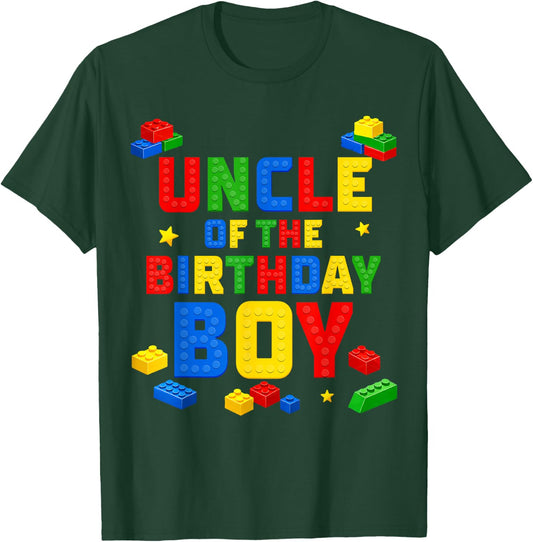 Uncle of The Birthday Boy Family Building Birthday Party T-Shirt - T-Shirt | Forest