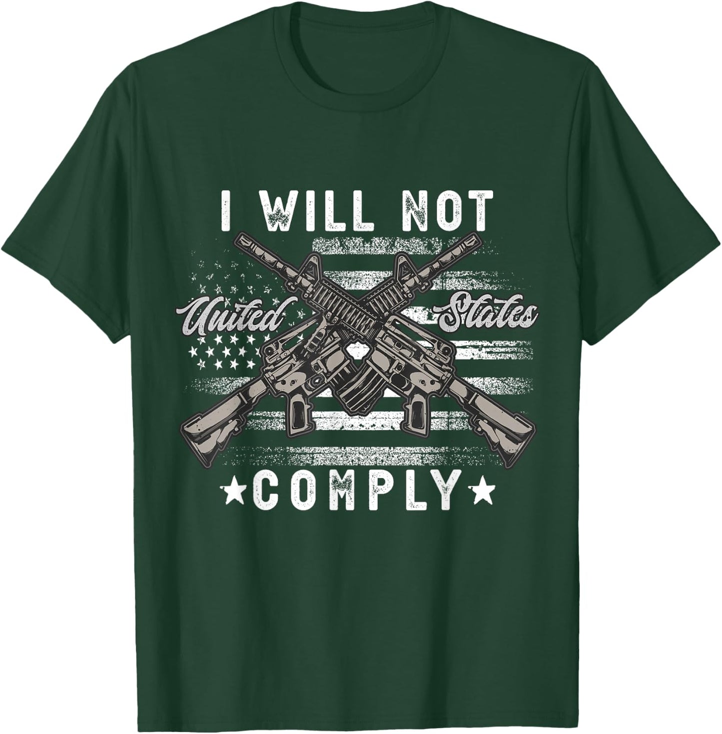 I Wil Not Comply Vintage American flag Ar15 AR-15 Men T-Shirt - T-Shirt | Forest