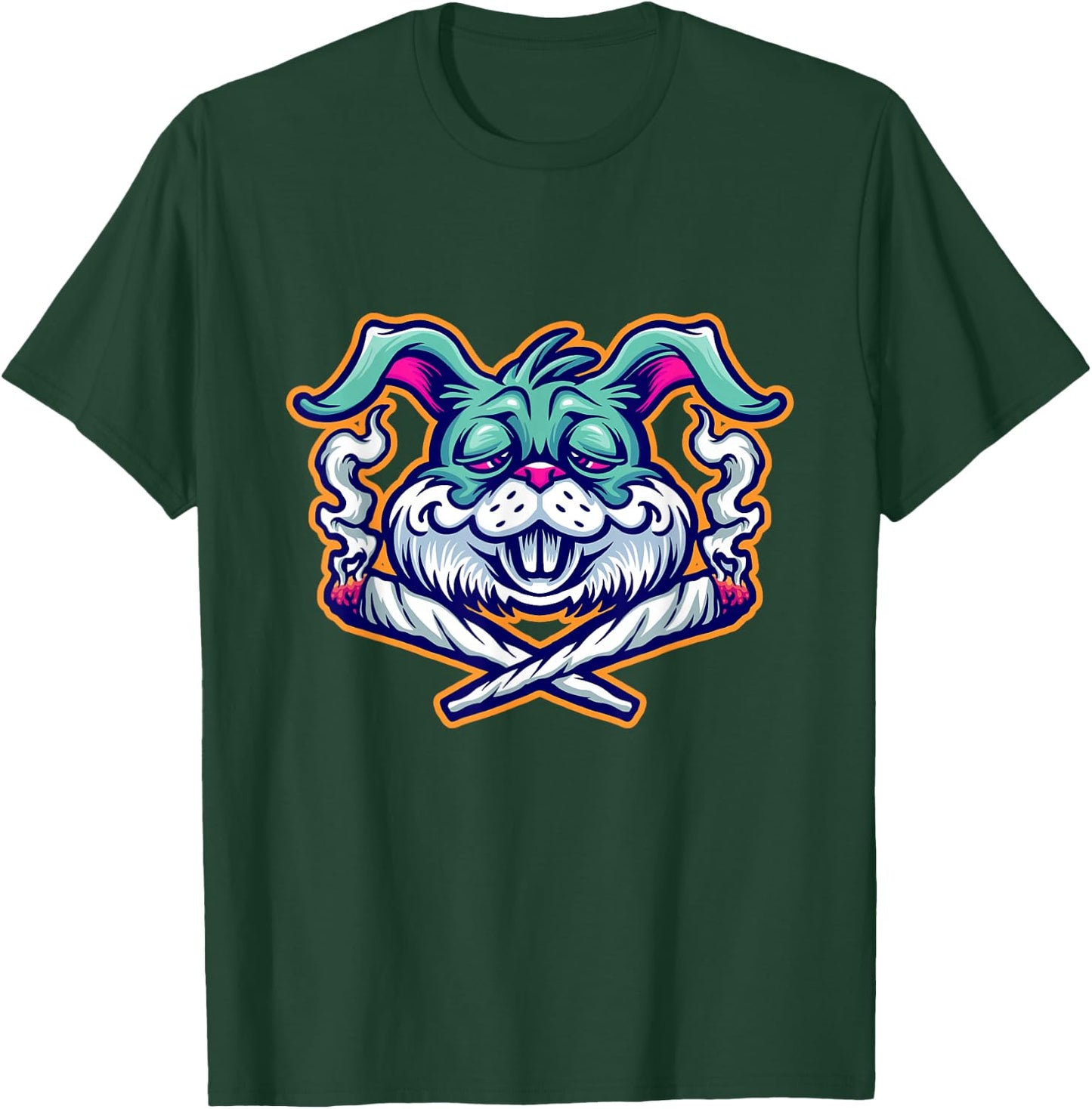 Marijuana Smoking Bunny Rabbit Just Chilling Weed Stoner 420 T-Shirt - T-Shirt | Forest