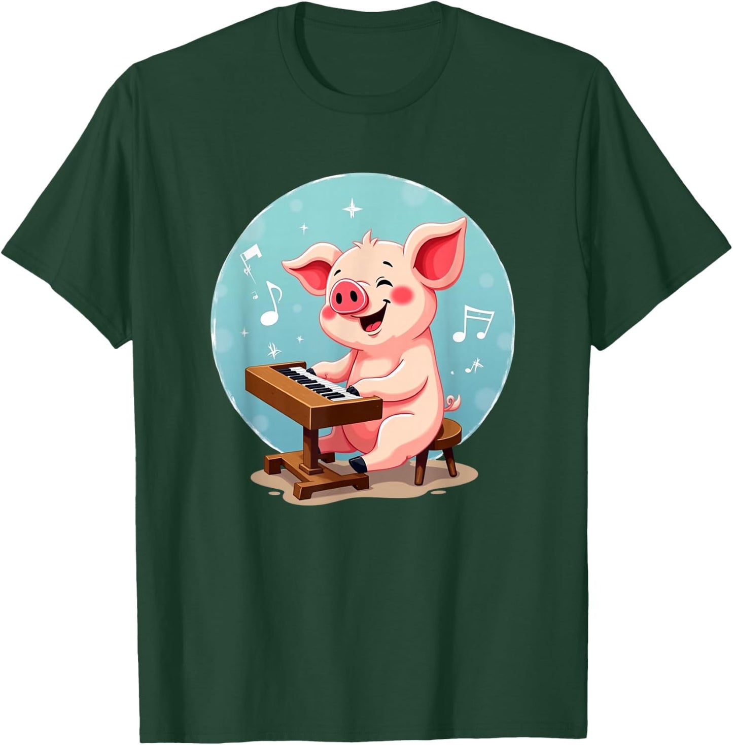 Piano Playing Pig T-Shirt - T-Shirt | Forest