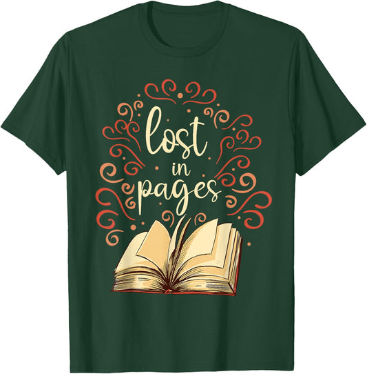 Buchleser Lost In Pages Büchersüchtige, die Bücher lesen T-Shirt - T-Shirt | Forest