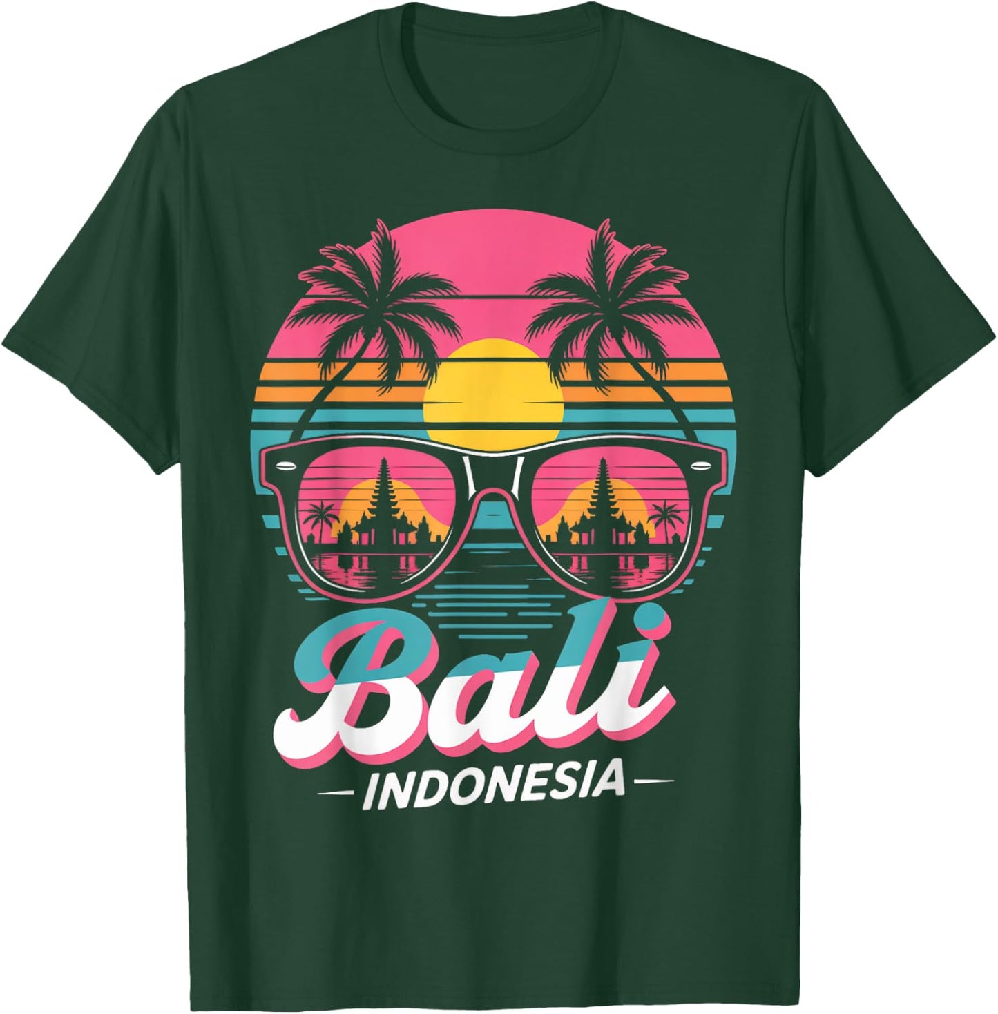 Balinese Temples Indonesian Vintage Bali Indonesia T-Shirt - T-Shirt | Forest